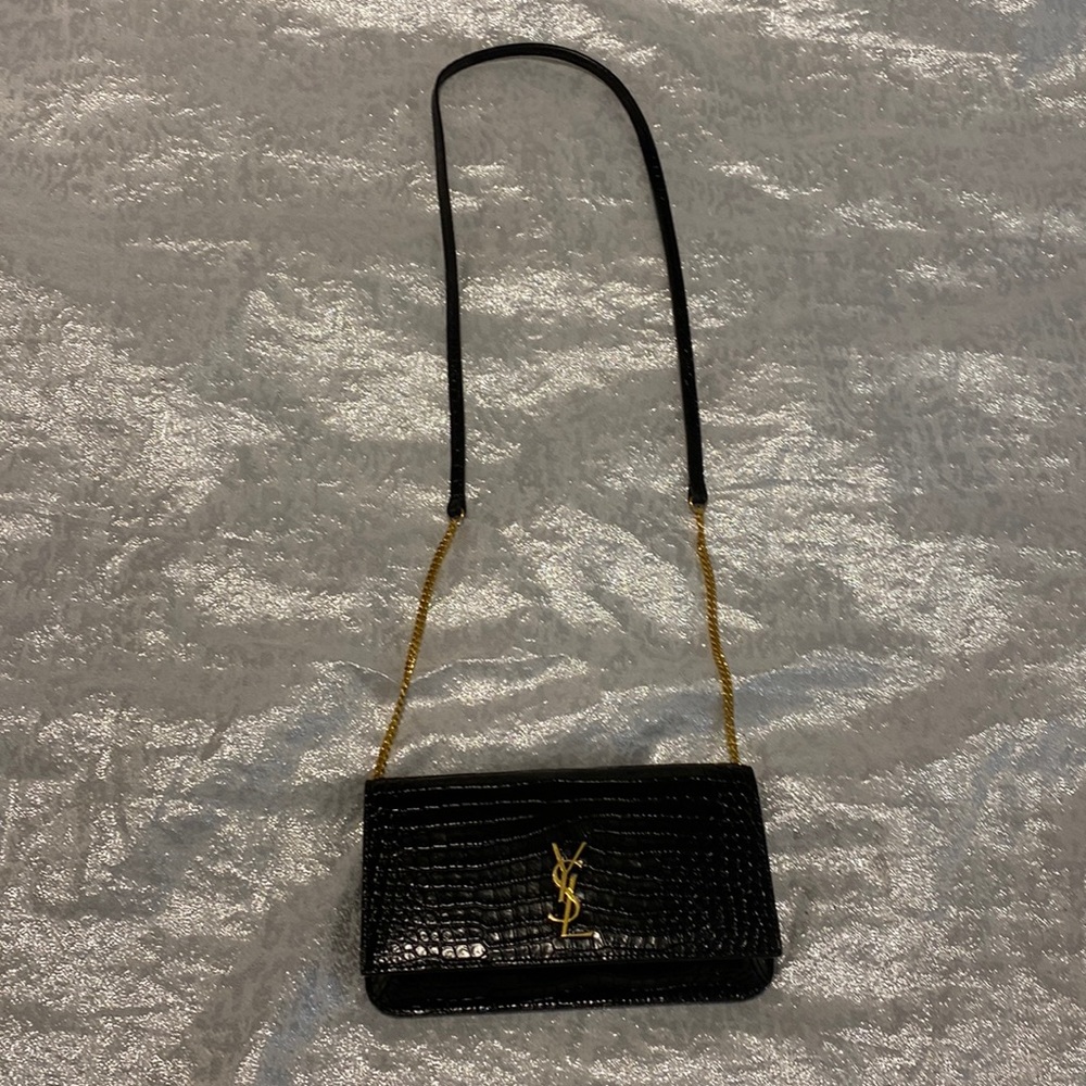 Authentic Saint Laurent phone holder bag with box and dust bag